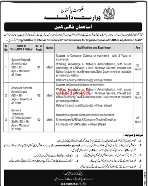 Ministry of Interior Government of Pakistan Jobs 2023 Job Advertisement ...