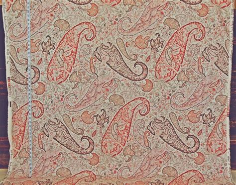 Pink Orange Paisley Fabric Clarence House Material Chutney Bty Ebay