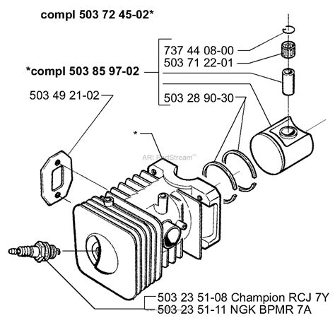 Husqvarna 225 H75 1998 01 Parts Diagram For Pistoncylinder