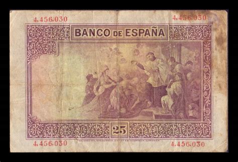 España 25 Pesetas San Francisco Xavier 1926 Pick 71 T 030 BC F