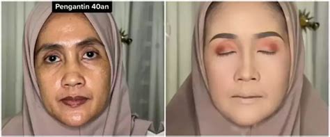 Transformasi Makeup Pengantin Usia 40 Tahun Dirias MUA Ini Manglingi