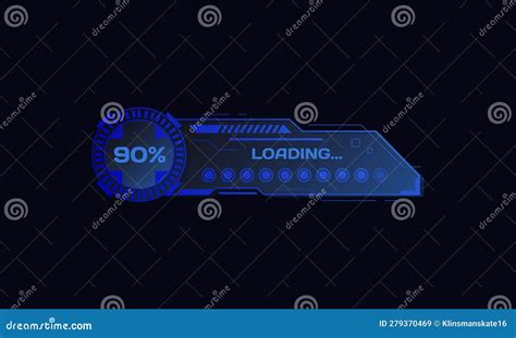 Hud Futuristic Progress Bar Sci Fi Interface Isolated Stock Vector