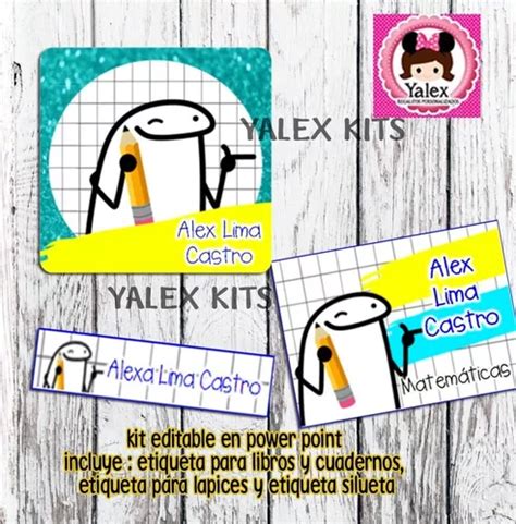 Etiquetas Escolares Flork Lápiz Editable Imprimible en venta en