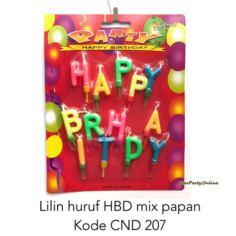 Jual Lilin Huruf Hbd Mix Papan Cnd Lilin Happy Birthday Lilin