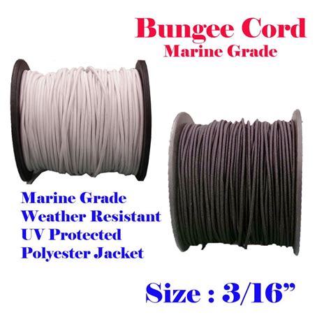 Sporting Goods Ft Black Bungee Cord Marine Grade Heavy Duty