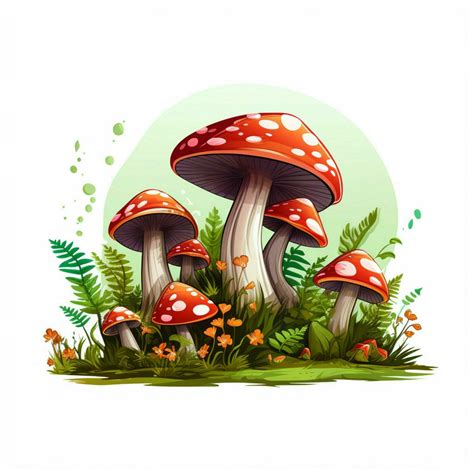 Fungi 2d vector illustration cartoon in white background h 30687667 ...