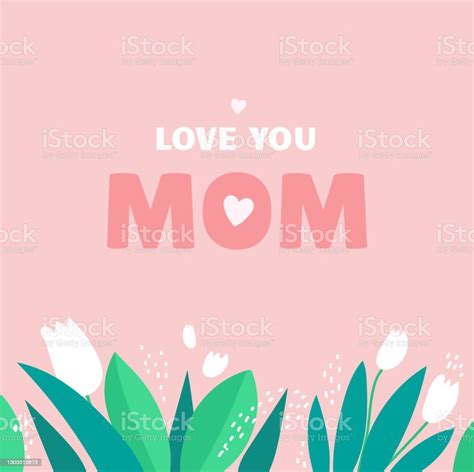 Mothers Day Greeting Card Or Banner Design Concept With Flowers And