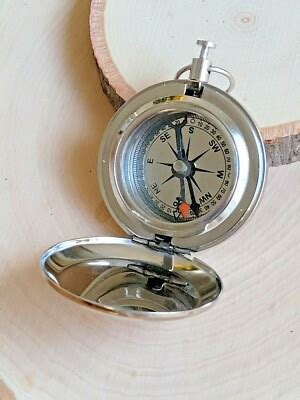 Vintage Nautical Nickel Compass - Silver Finish Engravable Compass | eBay