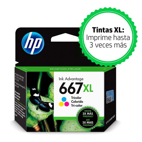 KIT Cartucho HP 667XL Negro Tricolor 330 Páginas 480 Páginas Koby