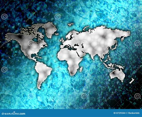 The World in the Blue Ocean Stock Illustration - Illustration of space ...