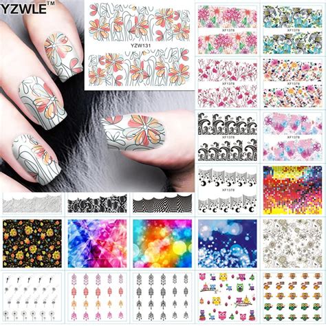 Yzwle 1 Sheet Diy Designer Water Transfer Nails Art Sticker Nail