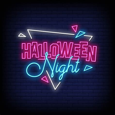 Premium Vector Halloween Night Neon Signs Style Text