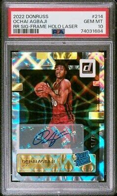 Psa Ochai Agbaji Donruss Rated Rookie Auto Holo Laser Frame