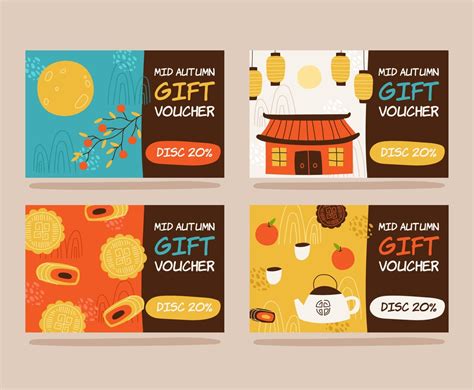 Handdrawn Mid Autumn Card Pack Vector Art & Graphics | freevector.com