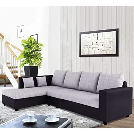 Casastyle Neylar Seater Fabric Rhs L Shape Sofa Set Grey Black