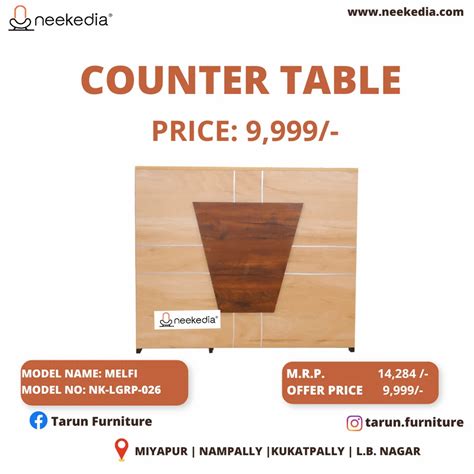 rectangular wooden shop counter table  storage  rs   hyderabad
