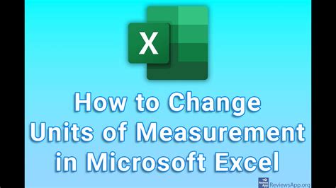 How To Change Units Of Measurement In Microsoft Excel Youtube