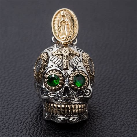 Sterling Silver Sugar Skull Pendant