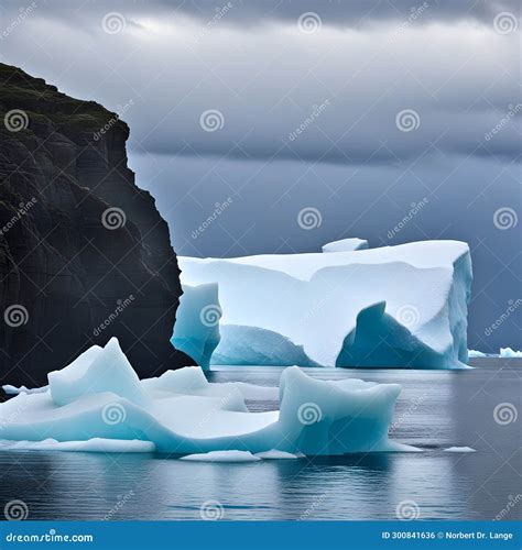 Large Icebergs Ai Generatet Stock Photo Image Of Aigeneratet Huge