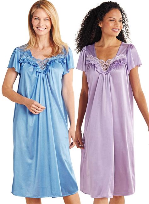 2 Pack Tricot Nightgowns By Cozee Corner