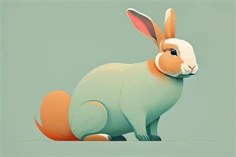 Ilustraci N Vectorial De Un Lindo Conejo Blanco Sentado Sobre Un Fondo