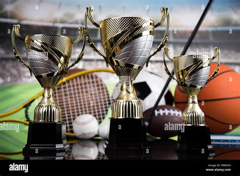 Achievement Trophy Winning Sport Background Stock Photo Alamy