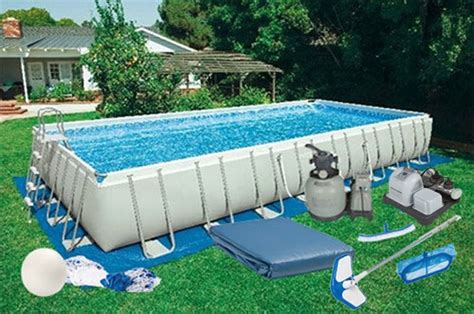 16x32x52 Intex Ultra Frame Rectangular Pool Kit With Salt System 28375eh Rectangular