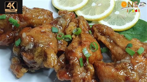 Double Fried Chicken Wings Niblets Recipe With Garlic Honey Lemon And Soda Water 4k Video