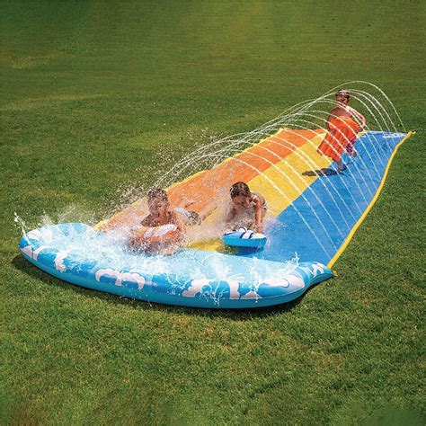 Terra 22 5ft Slip And Slide Water Triple Slides With 3 Body Boards