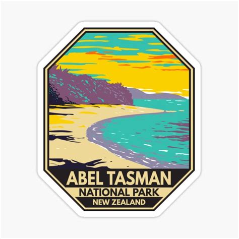 Abel Tasman National Park New Zealand Emblem Sticker For Sale By