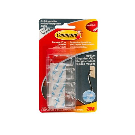 Command Medium Cord Clips, 17301CLR-C, clear | The Home Depot Canada