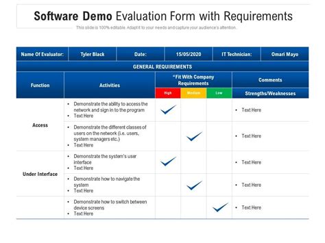 Presentation Evaluation Template