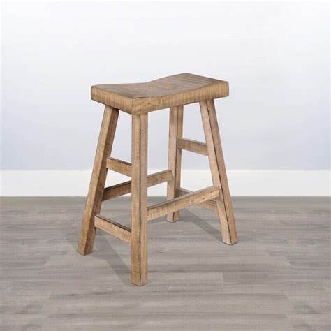 Sunny Designs Marina Mahogany Wood Saddle Seat Stool In Beach