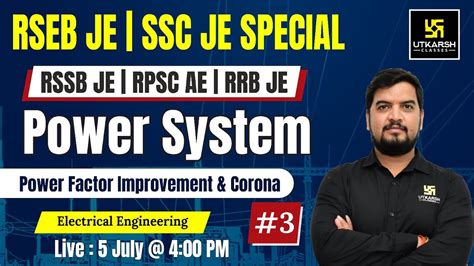 Power Factor Improvement Corona Power System 3 RSEB JE SSC JE