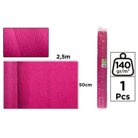 Papel Crepe Florist 140g50250 Cm Fucsia