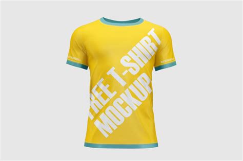 Free D Yellow T Shirt Mockup Psd Psfreebies