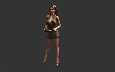 Cute Hostess Girl 006 3d Model Obj 3ds Fbx Stl Blend Dae 1 Model