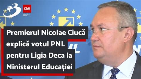 Premierul Nicolae Ciucă explică votul PNL pentru Ligia Deca la