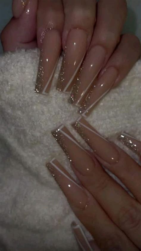 uñas nude Long square acrylic nails Acrylic nails nude Long nails