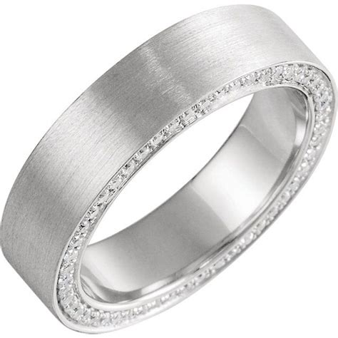 Platinum Diamond Accented Satin Finish Wedding Band Davinci Emporium