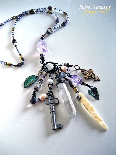 Amethyst Lariat Amulet Charm Talisman Necklace By Spinningcastle