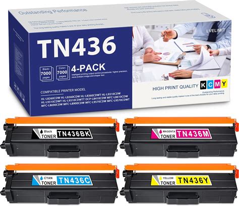 Amazon 4 Pack TN 436 TN436 Toner Compatible TN436BK TN436C TN436M