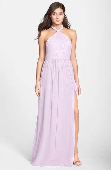 398 Jill Stuart Jill Pleated Silk Chiffon Halter Gown Purple