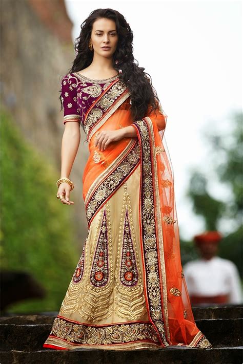 Bollywood Actress Saree Collections Embroidery Lehenga Sarre