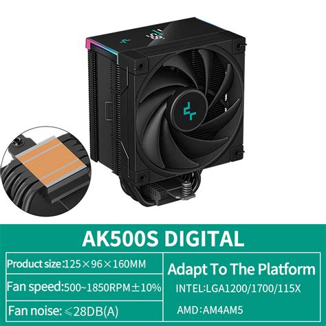 Deepcool Ak Digital Ak Zero Dark Cpu Air Cooler Pure Black