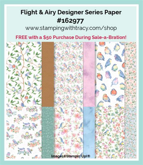 Stampin Up Flight And Airy Designer Series Paper Stamping With Tracy