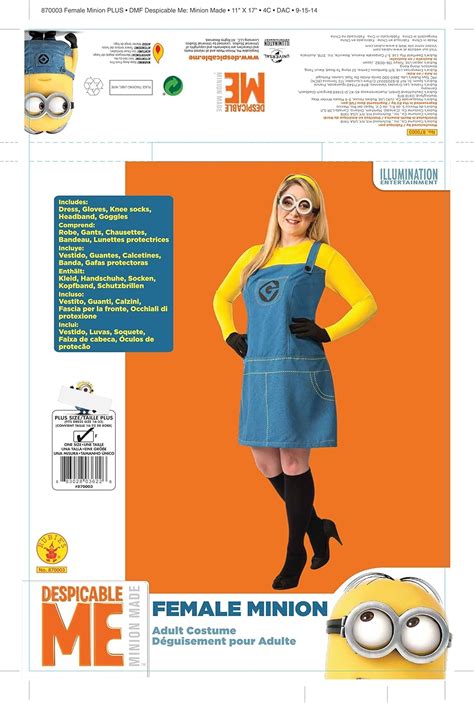 Rubies Womens Plus Size Despicable Me 2 Female Minion Costume Funtober