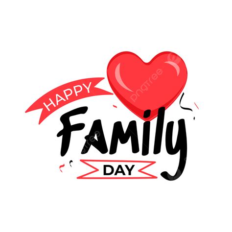 Happy Family Day Clipart With Hearts, Hearts Clipart, Family Clipart ...