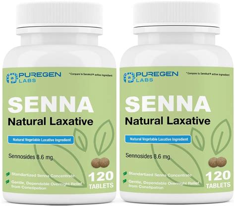 Amazon Puregen Labs Senna 8 6 Mg Tablets 120 Count Natural