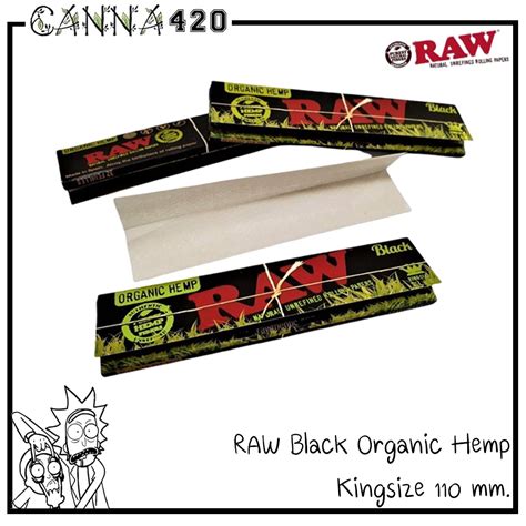 Raw Black Organic 110mm กระดาษ Raw Rolling Paper Raw Black Organic